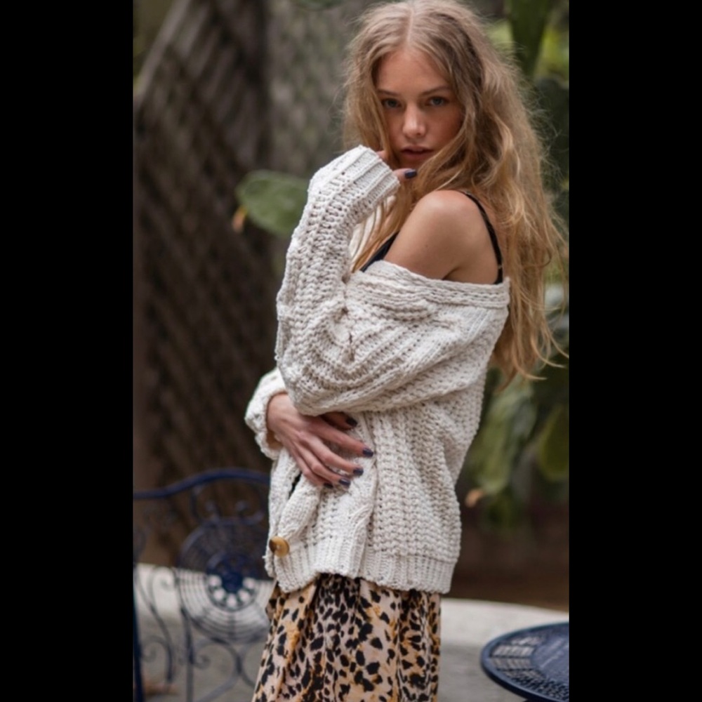 Button Down Chunky Knit Cardigan - Picture 2 of 11